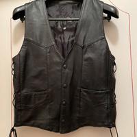 Gilet biker in pelle