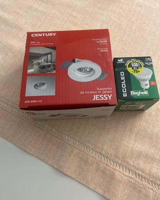 6 farettI incasso Century Jessy e 6 Led Beghelli