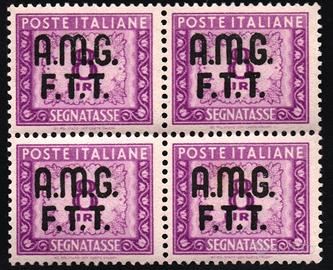 TRIESTE A 1947- Quartina MNH Segnatasse 8 Lire WXJ