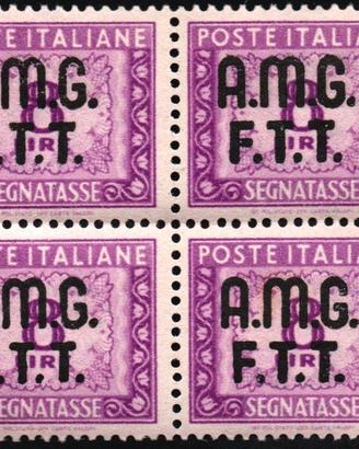 TRIESTE A 1947- Quartina MNH Segnatasse 8 Lire WXJ
