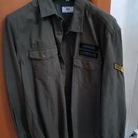 camicia verde militare manica lunga 