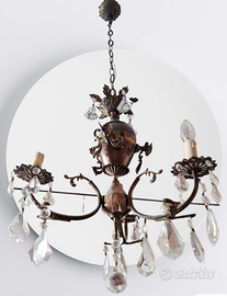 Lampadario cristallo gocce oro