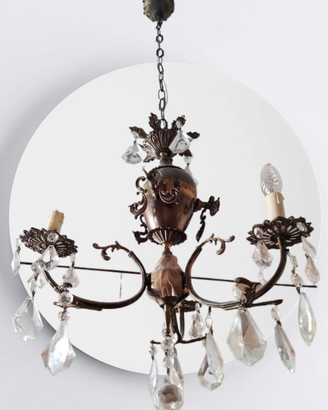 Lampadario cristallo gocce oro