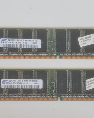 Coppia RAM Samsung 1GB (2x512MB) DDR 400MHz PC3200