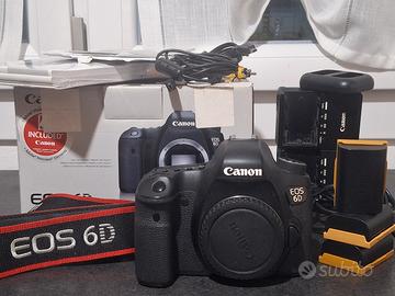 CANON EOS 6D - 3 BATTERIE, SCATOLA E ACCESSORI