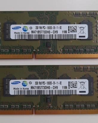 RAM Notebook 4GB (2GB+2GB) SAMSUNG DDR3 1333 MHz