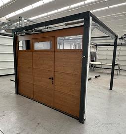 Portone sezionale finto legno con porta 2500xH2050