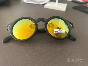 occhiale tondo con lente gialla polarizzata