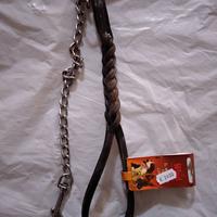 Guinzaglio cuoio e acciaio x grosse razze