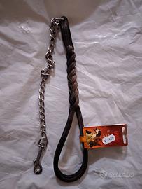 Guinzaglio cuoio e acciaio x grosse razze