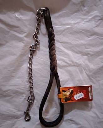 Guinzaglio cuoio e acciaio x grosse razze