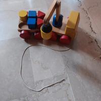 gioco camion gru di legno 