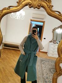 cappotto smanicato in lana 