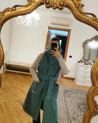 cappotto smanicato in lana 
