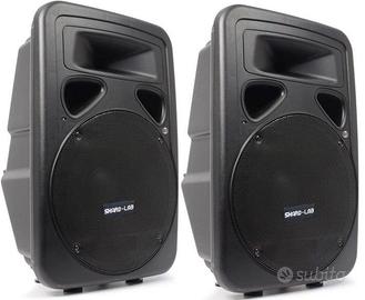 COPPIA CASSE AMPLIFICATE 1200W 12" NUOVE GARANZIA