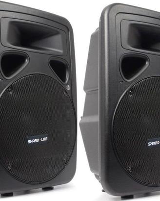 COPPIA CASSE AMPLIFICATE 1200W 12" NUOVE GARANZIA