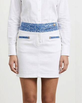 Gonna denim jeans colore bianco/panna