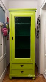 Vetrinetta in legno massello verde