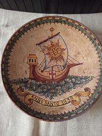 Piatto vintage anno Santo 1950 G.Giotto- M.S.S.-IT