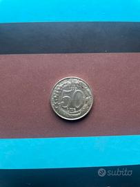 Moneta da 50 Lire coniata nell'anno 1999.