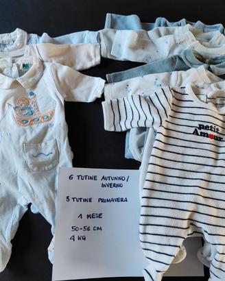 6 + 3 tutine per neonati 1 mese