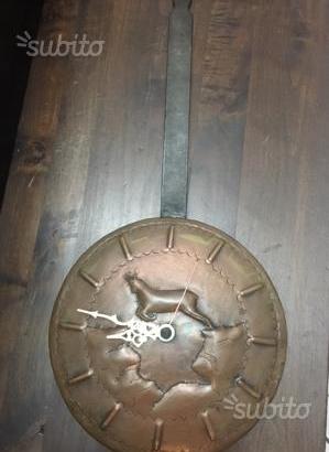 Padella in Rame cn Manico,cn Orologio.Antica