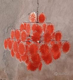 Lampadario in vetro di Murano stile Venini 