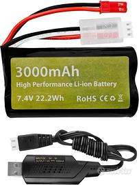 Batteria Li-Ion 7.4V 3000mAh JST-2P + USB