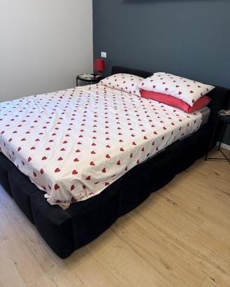 Letto 160x200 con contenitore imbottito