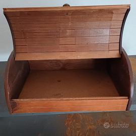 Portapane vintage in legno anni 70