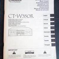 Manuale istruzioni deck Pioneer CT-W350R vintage