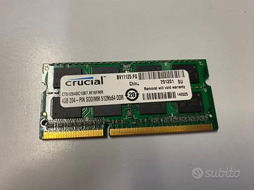 Memoria RAM 4GB ddr Crucial