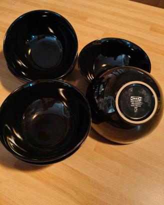  Set 6 ciotole nere IKEA 16 cm - Come nuove