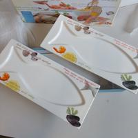 Set due piatti per pesce decorati Easy Life nuovi
