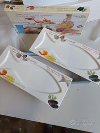 Set due piatti per pesce decorati Easy Life nuovi