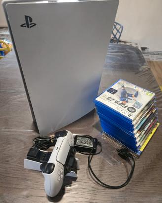 PS5 PlayStation 5 + 10 giochi + base joypad