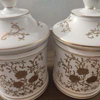 Elegante coppia di vasi in ceramica bianca cm22 al