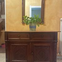 Mobiletto vintage intarsiato con specchiera – Anni