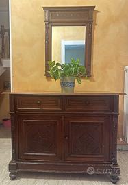 Mobiletto vintage intarsiato con specchiera – Anni