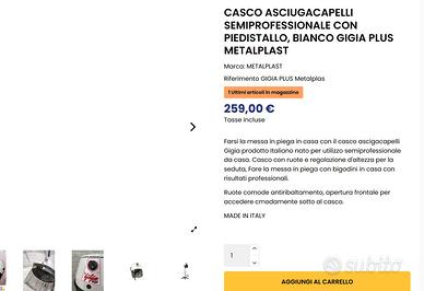 Casco professionale asciugacapelli Gigia Plus