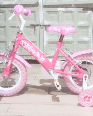Bici Bambina 12" Pinky Girl con Rotelle /3-5 anni