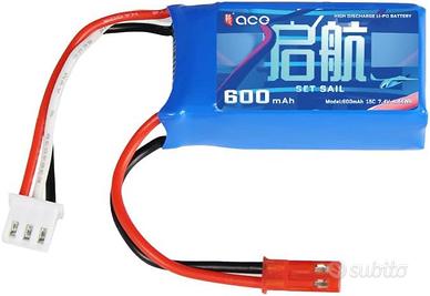 Batteria LiPo 7.4V 600mAh 15C JST 2 Pin