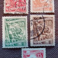 Lotto 5 francobolli Jugoslavia (serie Lavoro)
