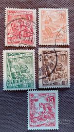 Lotto 5 francobolli Jugoslavia (serie Lavoro)