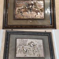Quadri antichi con cavalli argento 925