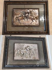 Quadri antichi con cavalli argento 925