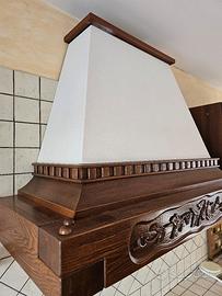 Rustica Cappa camino in legno massello da cm 120