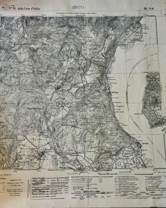 Carta Topografica IGM Arona  edizione storica