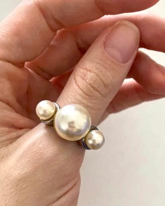 Ring #pearls anello con perle finte