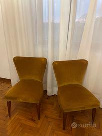 Coppia sedie design vintage velluto